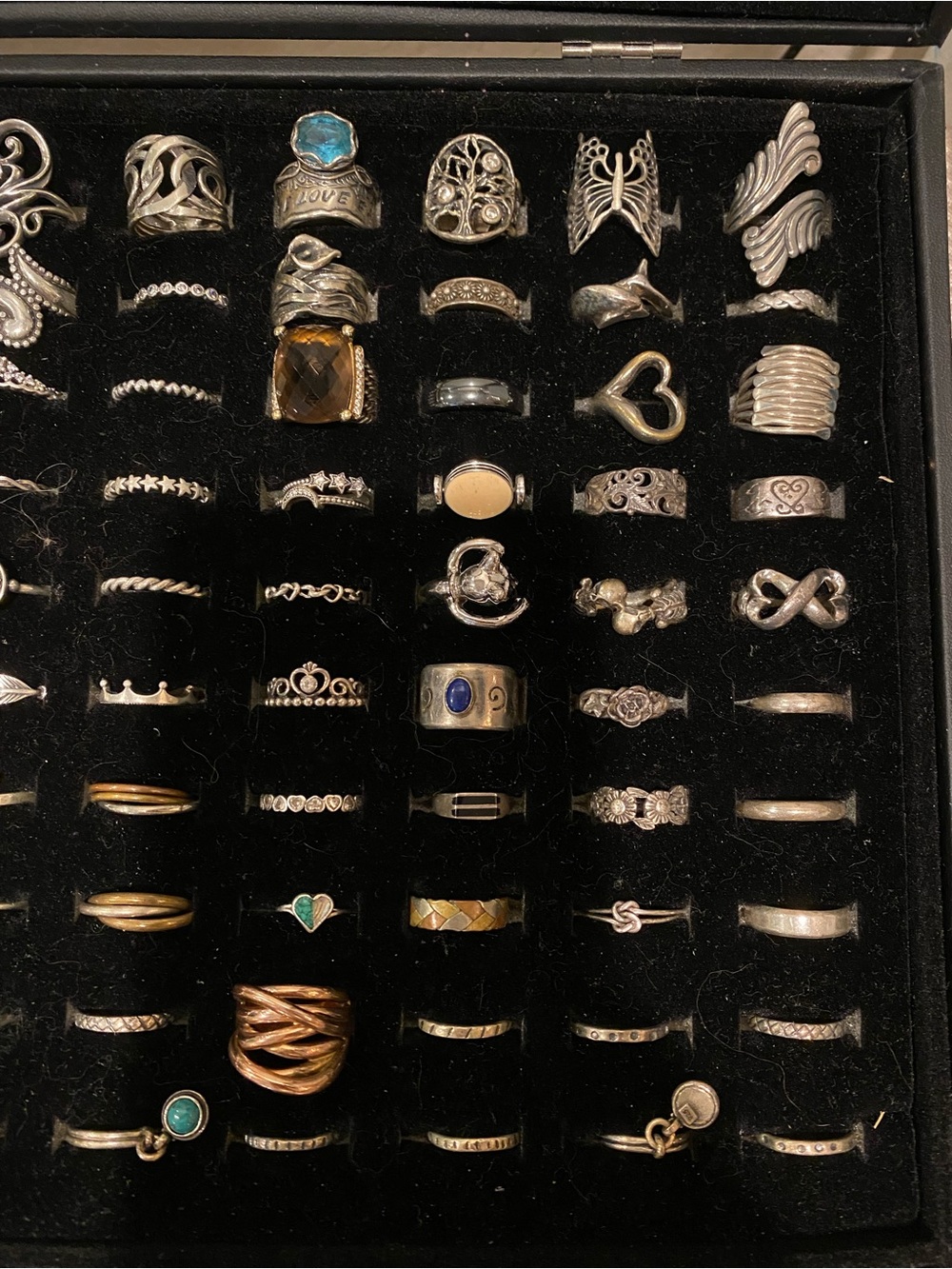 Sterling Silver Mixed Stackable Rings Set - Silver - Picture 4 of 6